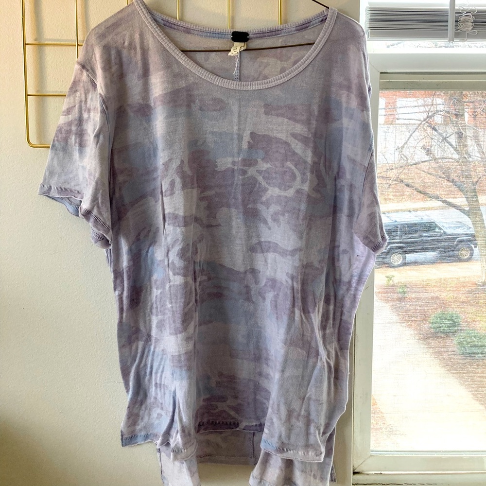Purple camo Free People tee